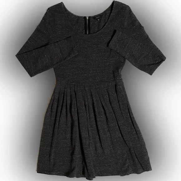 Aritzia Talula Lambeth Long Sleeve Skater Fit and Flare Grey Dress - Picture 3 of 5